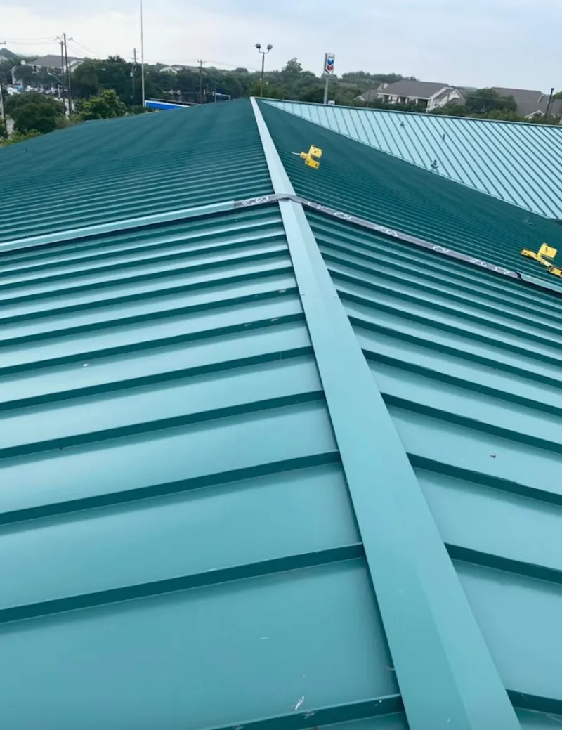 Green commercial metal roof ridge and valley for Metal Roof Repair in Goodlettsville